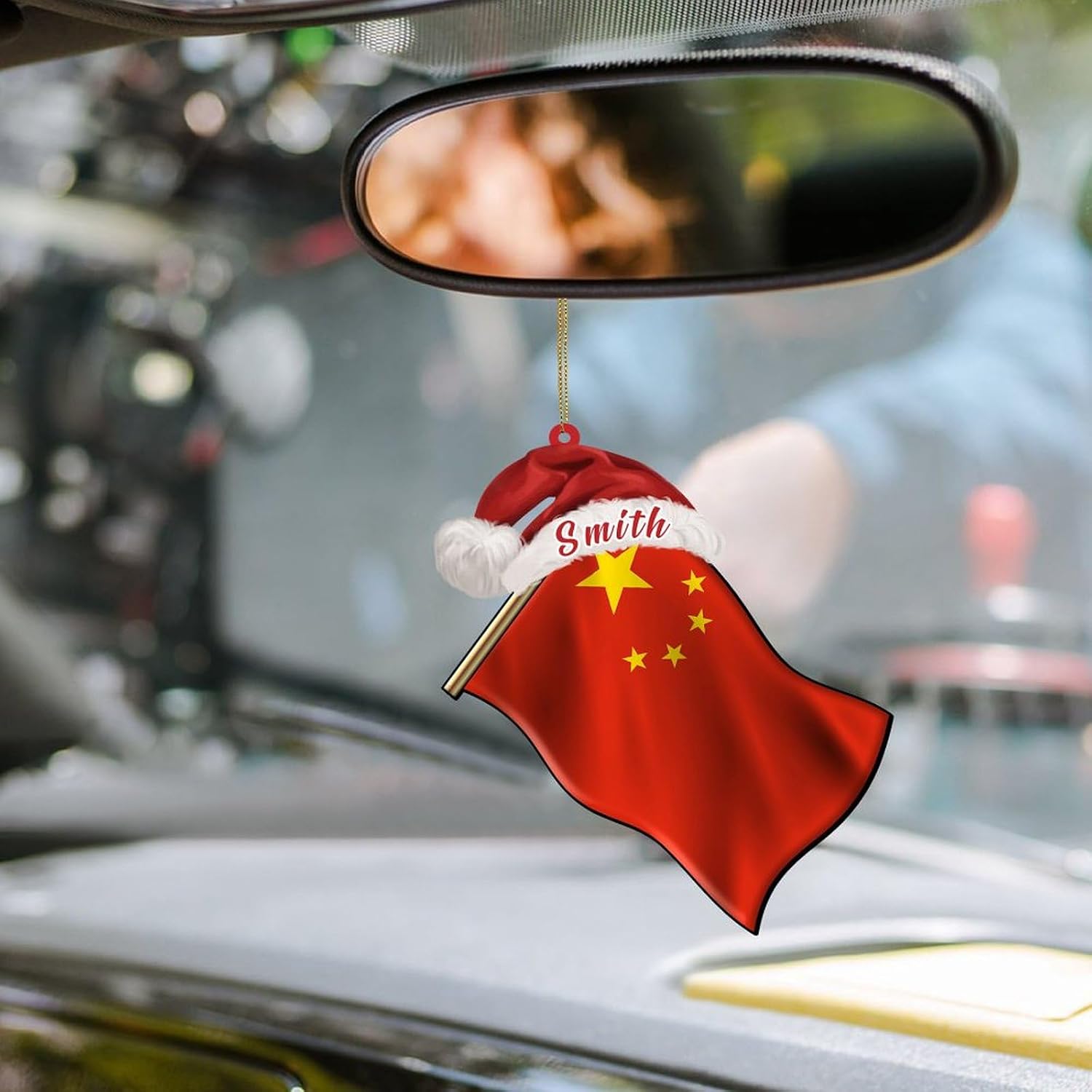 Personalized Acrylic Christmas Ornament with China Flag Popular Country City Souvenir 2D Flag Flat Shape Decorations for Tree Sweet Home Personalized Holiday Keepsake Merry image 3