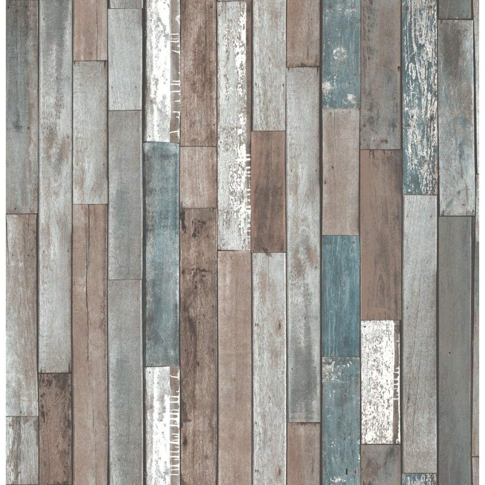 Fine Decor FD40888, Wood Planks Wallpaper Blue, 10m long x 0.52m wide - Image 3