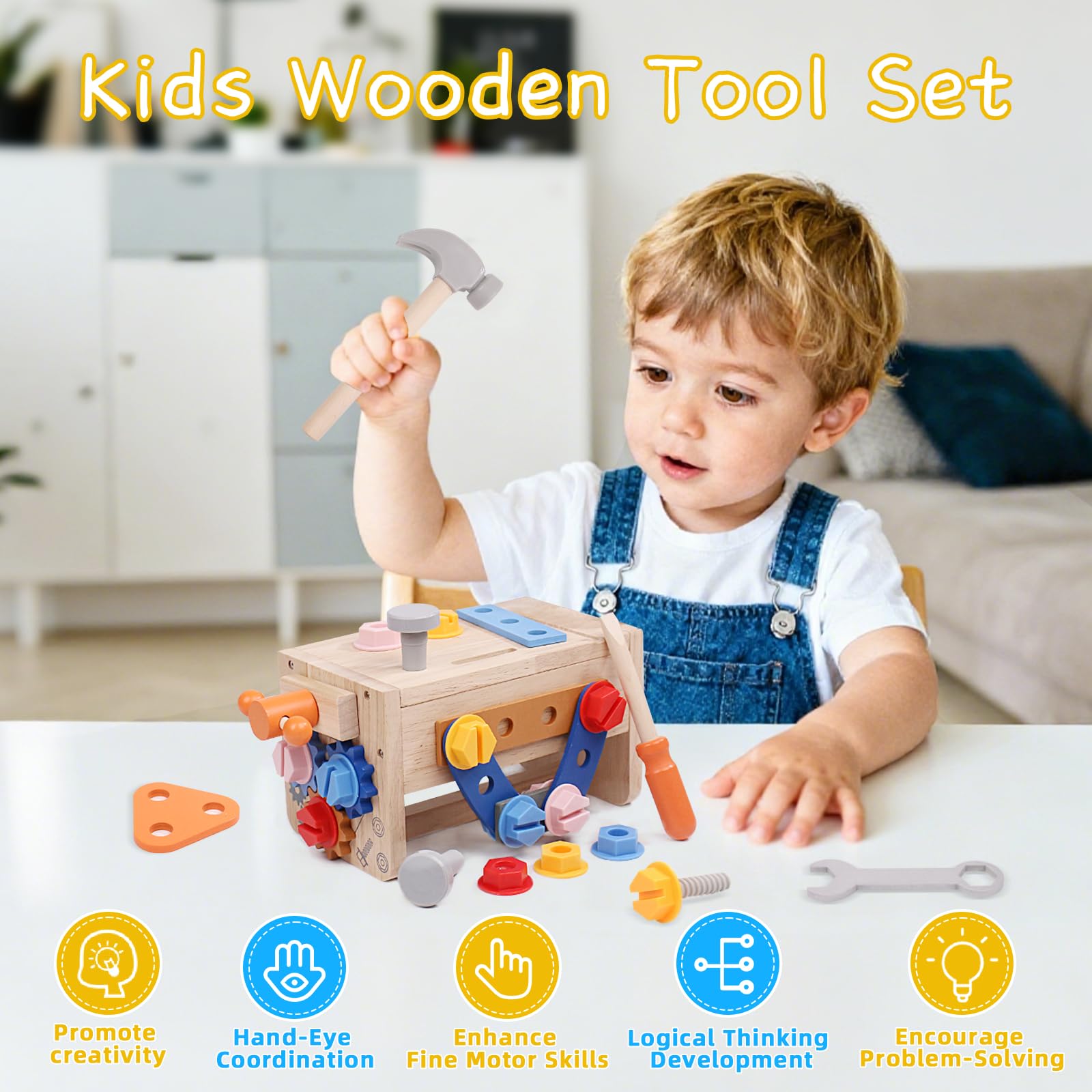 Caja de herramientas de madera bricolaje herramienta de construcción caja de herramientas de madera juguet educativos para niños para ensamblar y densamblar Caja de herramientas de madera bricolaje herramienta de construcción caja de herramientas de madera juguet educativos para niños para ensamblar y densamblar