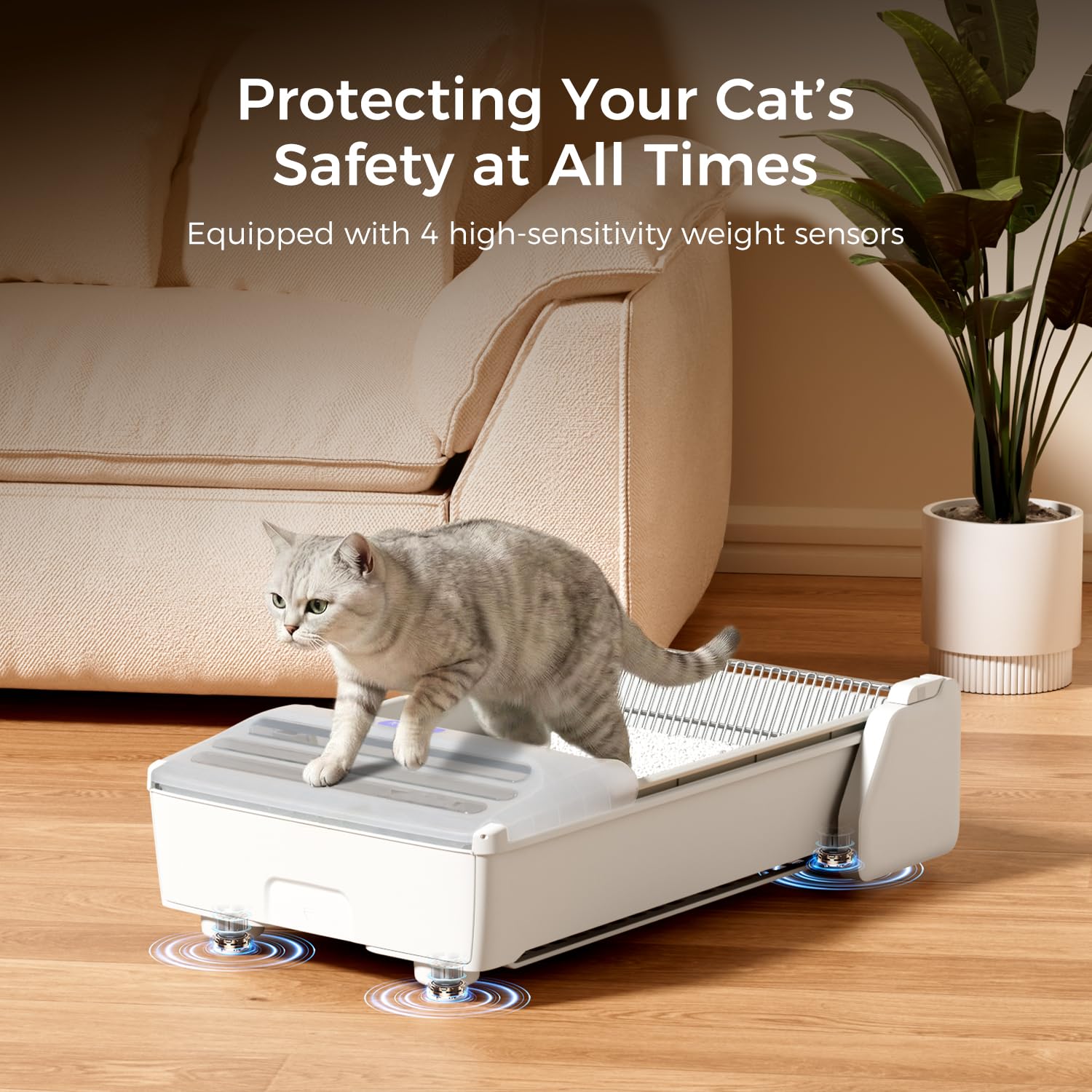 Robotail Open-Top Self Cleaning Litter Box, 2026 Upgraded Extra Large Automatic Cat Litter Box for Multiple Cats, Safety Sensors/App Control/Odor Control/Easy Clean - Includes 5 lbs Premium Cat Litter - image 3
