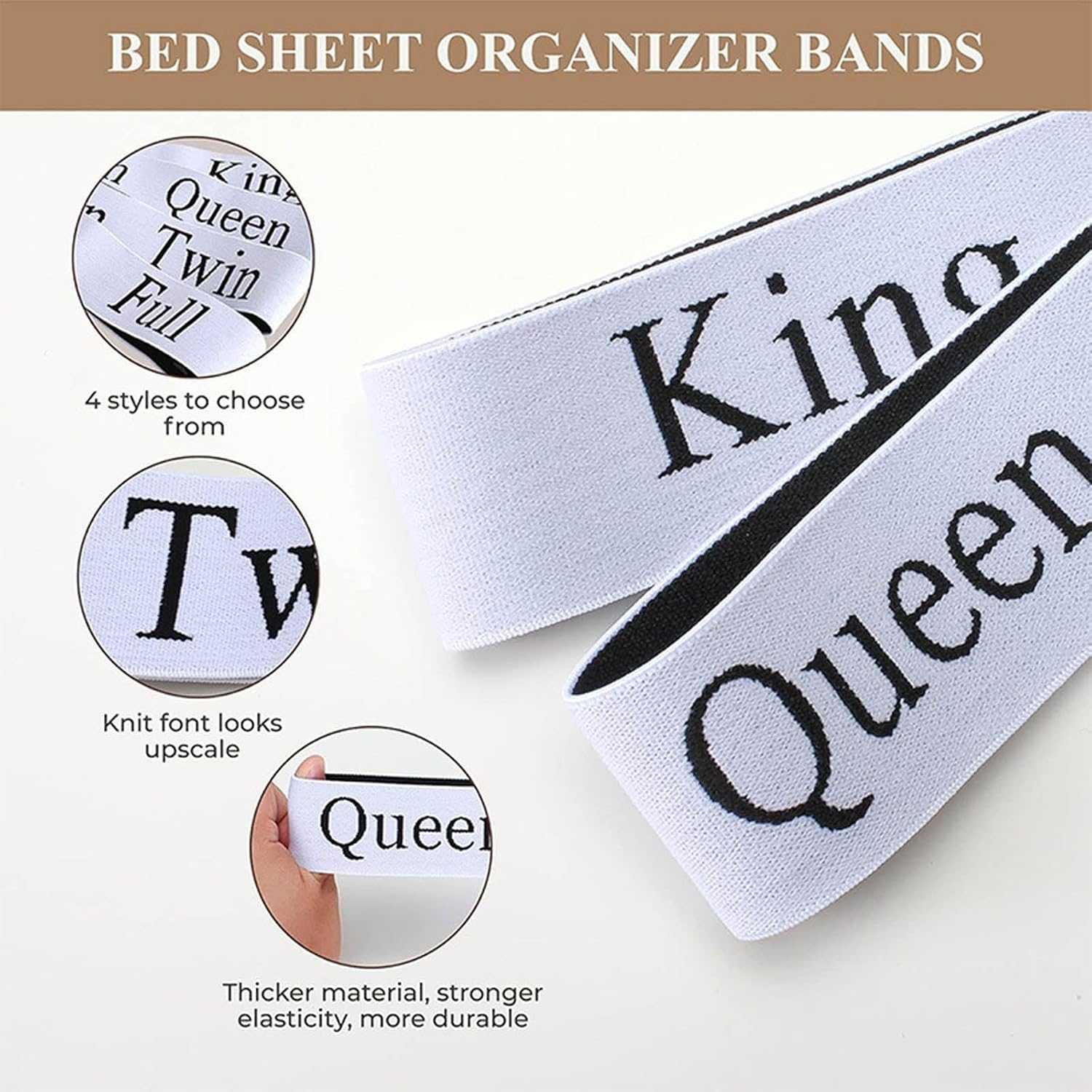 4PCS Bed Sheet Fasteners Easy to Polyester Beddings Sheet Storage Bands Elastic Clothing Strap Home Supplies
