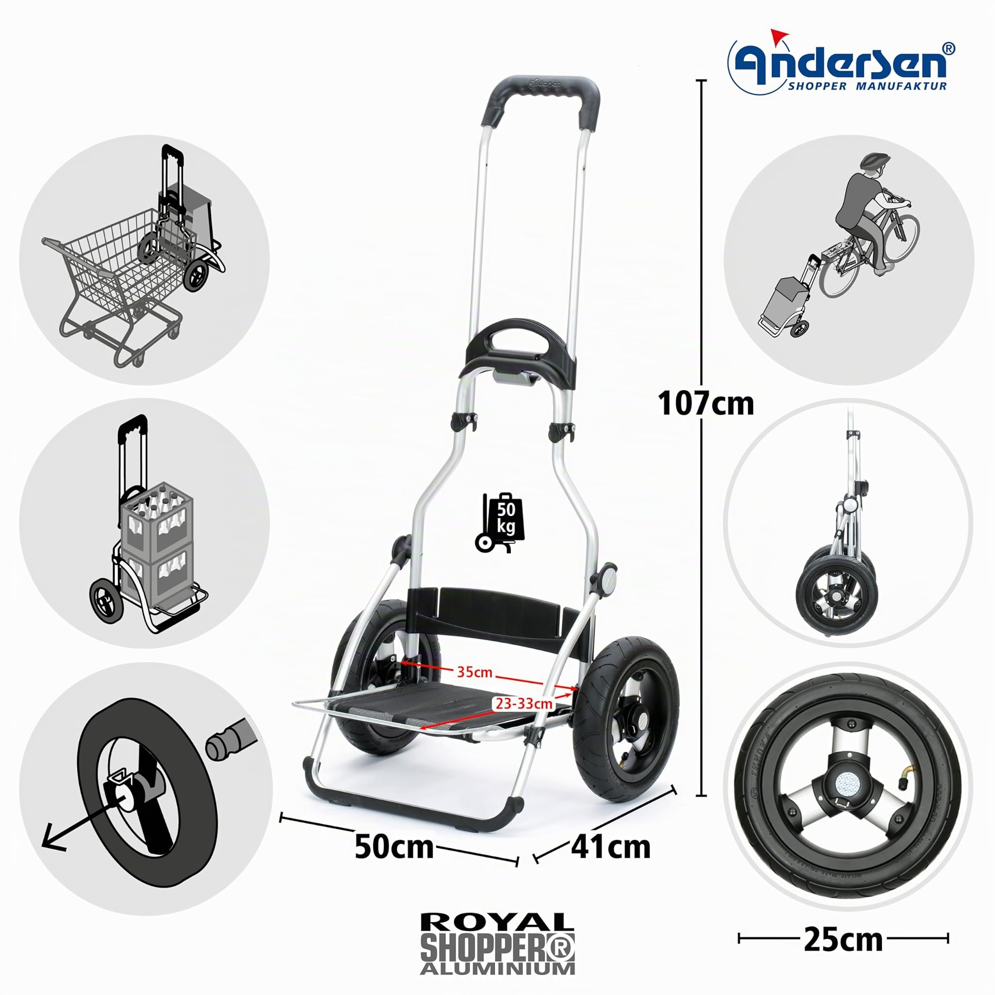 ANDERSEN Einkaufstrolley - Royal Shopper Hydro 2.1 rot