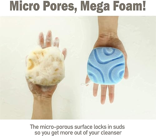 Miniatura 9 de myHomeBody Spa Day Bath & Facial Bundle - Esponja de baño de lufa con esponjas faciales de doble textura