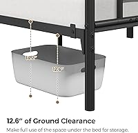 Vista 8 de Yaheetech Queen Size Bed Frames Metal Platform Bed Mattress Foundation with Cloud-Inspired Design Headboard/Footboard/Ample Under Bed Storage/No Box