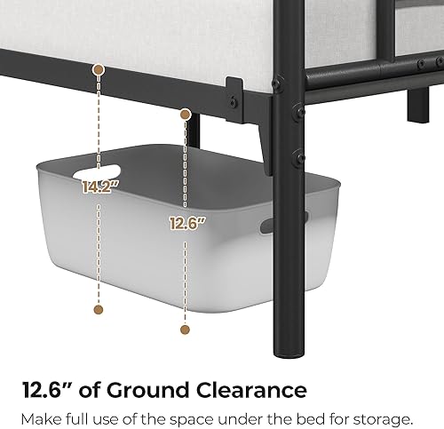 Miniatura 8 de Yaheetech Queen Size Bed Frames Metal Platform Bed Mattress Foundation with Cloud-Inspired Design Headboard/Footboard/Ample Under Bed Storage/No Box