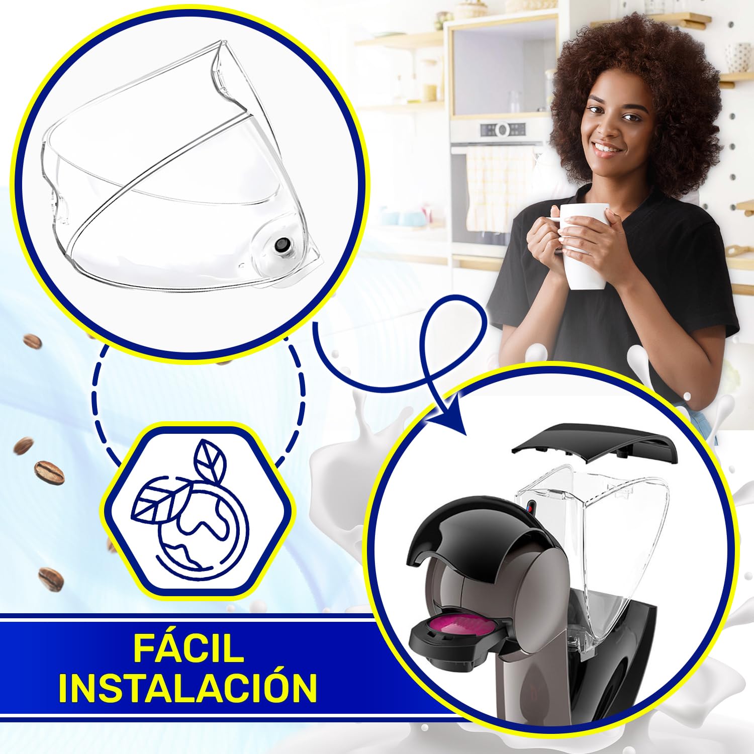 Cafetera Capsulas Contenedor de Agua WI1783 para Delonghi para Dolce Gusto | para Infinissima EDG 160 EDG 260 - Garantía de 10 Años - MONTERAL
