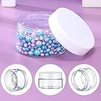 Vista 6 de SATINIOR 100 Pcs Plastic Jars with Lids Small Containers Lids Wide Mouth Small Plastic Containers for Lotion Cream Rhinestones Body Butters Travel