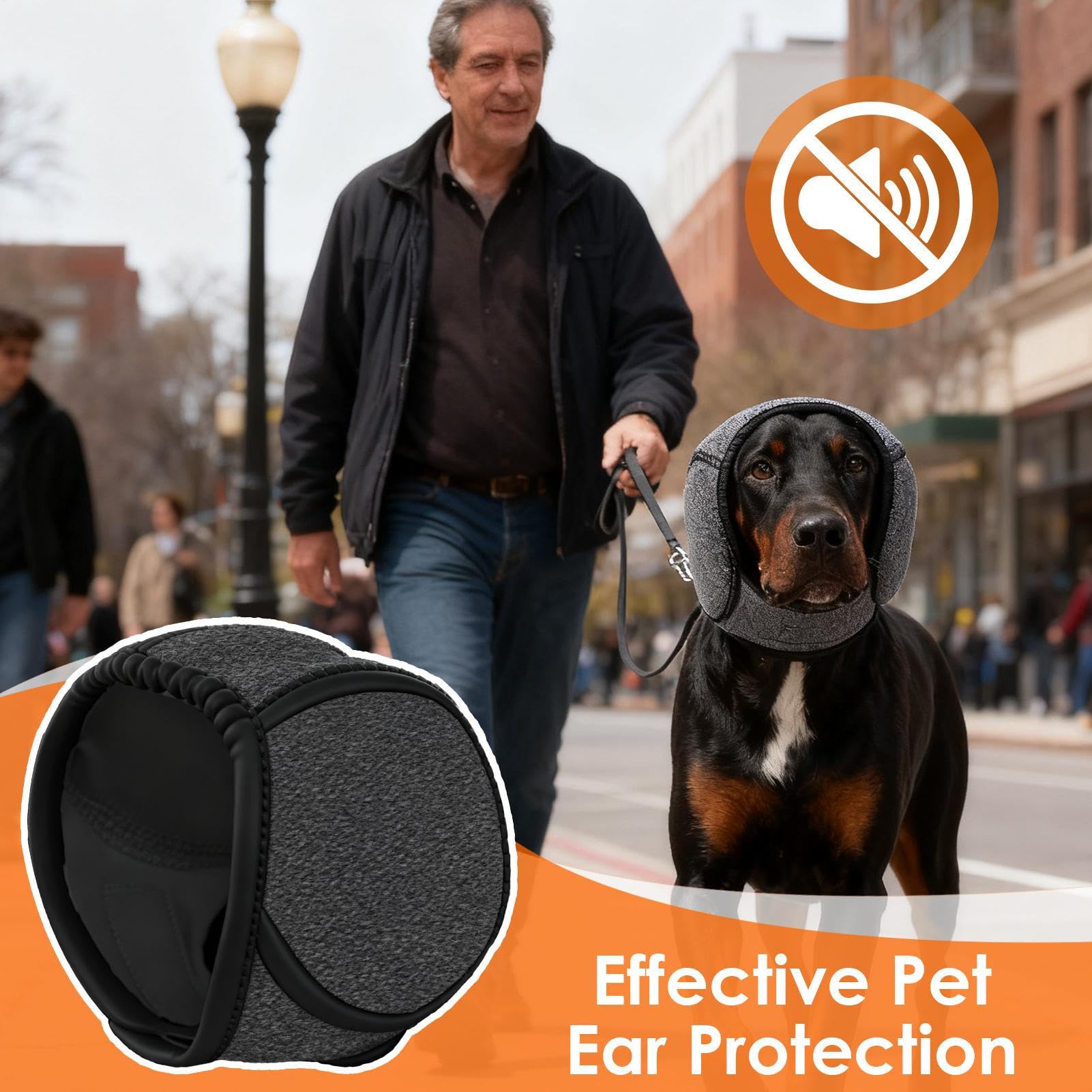 Orejeras para perros, tapones para los oídos impermeables, protección auditiva para perros, protección acústica ajustable para la ansiedad, cómoda cubierta de oído, protección contra el ruido en