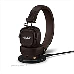 Marshall Major V Écouteurs sans fil à l'oreille avec 100+ Heures de jeu - brun