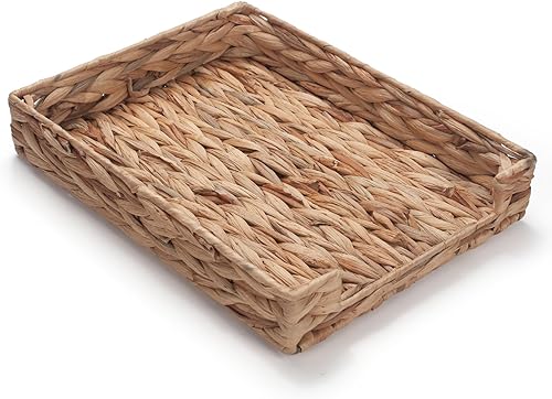 Vista 2 de Bandeja de letras de jacinto de agua para archivos A4, documentos, revistas, cesta de almacenamiento, bandeja organizadora de escritorio