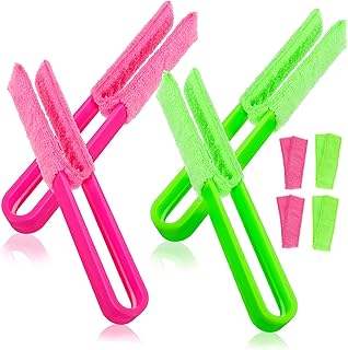 DEARMAMY 4 Piezas Juego De Cepillos De Limpieza Cleaners Ciegos De Ventana Cepillo De Placas Herramienta Limpiadora De Persianas Limpiador a Ciegas De Ventana Limpiador Ciego El Plastico