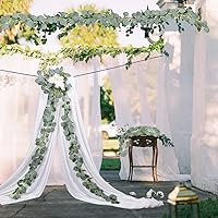 Vista 3 de DearHouse 5pc Artificial Eucalyptus Garland Faux Silk Eucalyptus Leaves Vines Handmade Garland Greenery Wedding Backdrop Arch Wall Decor,6 FTPcs
