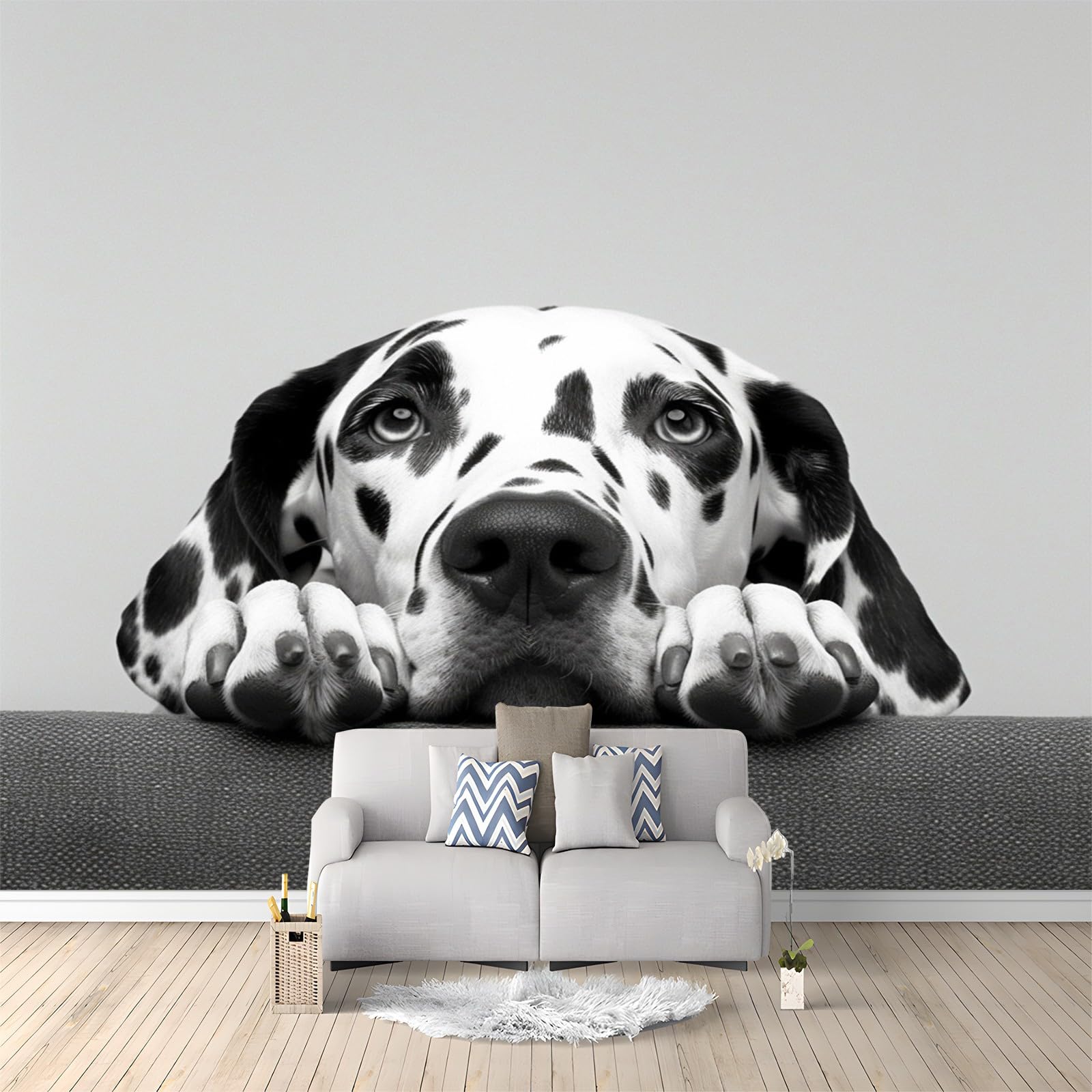 Animal Dalmatians Photo Wallpaper 400 x 280 cm Removable Photo Mural for Nursery Bedroom Living Room Art Home Decor Wall Mural Decoration