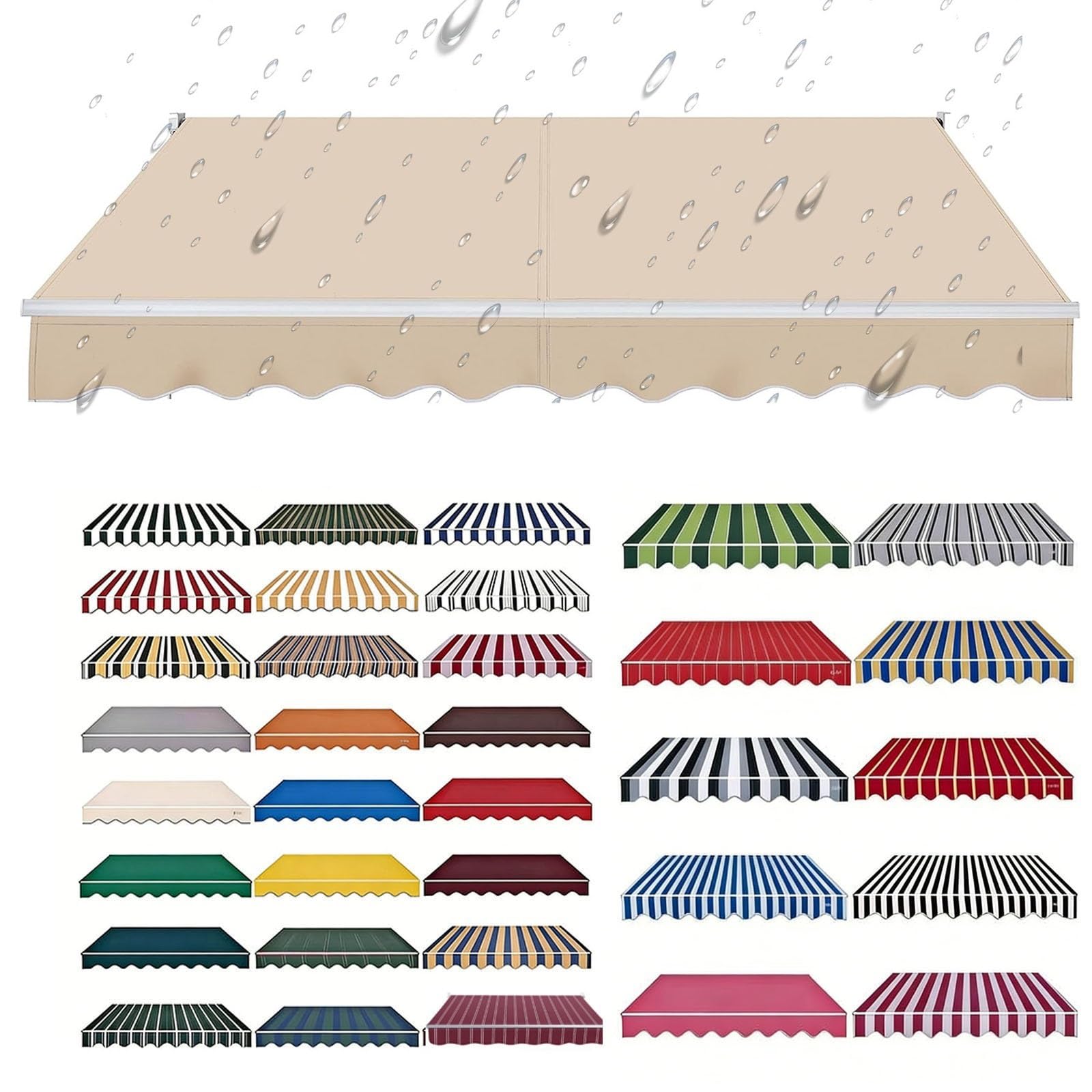 Toile pour auvent de terrasse haute protection UV et anti-décoloration