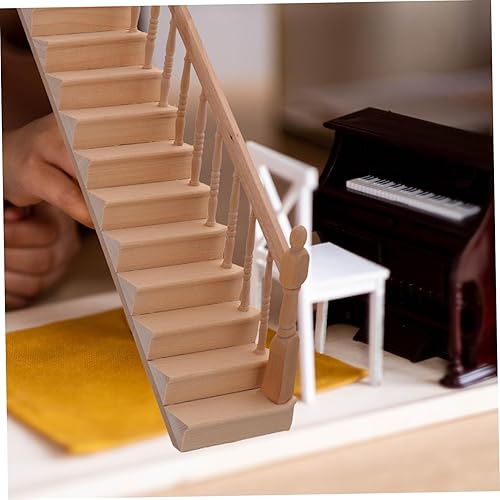Miniatura 9 de Pasamanos, escaleras, casa de muñecas, escaleras de madera, mini escaleras, casa de muñecas de madera, escalera de madera, decoración de casa de
