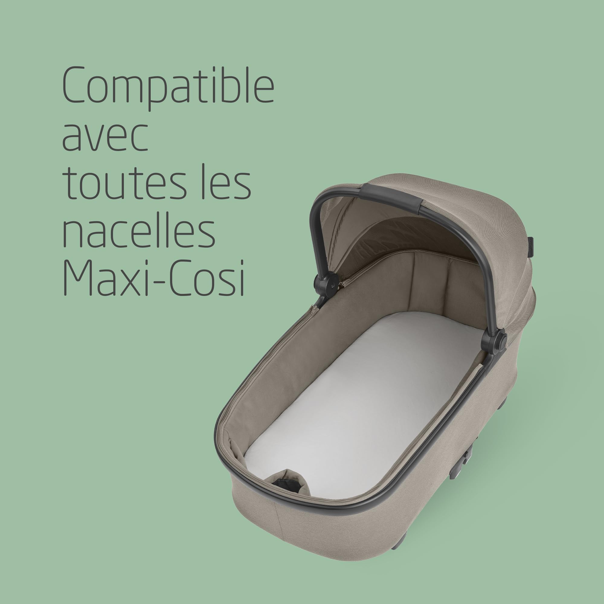 Maxi-Cosi Draps de nacelle, Compatible avec les nacelles Maxi-Cosi, Pack 2 en 1, Draps en coton 100 % biologique, Éco-responsable, Ajustement universel, Tissus haut de gamme, Lavable en machine, Blanc