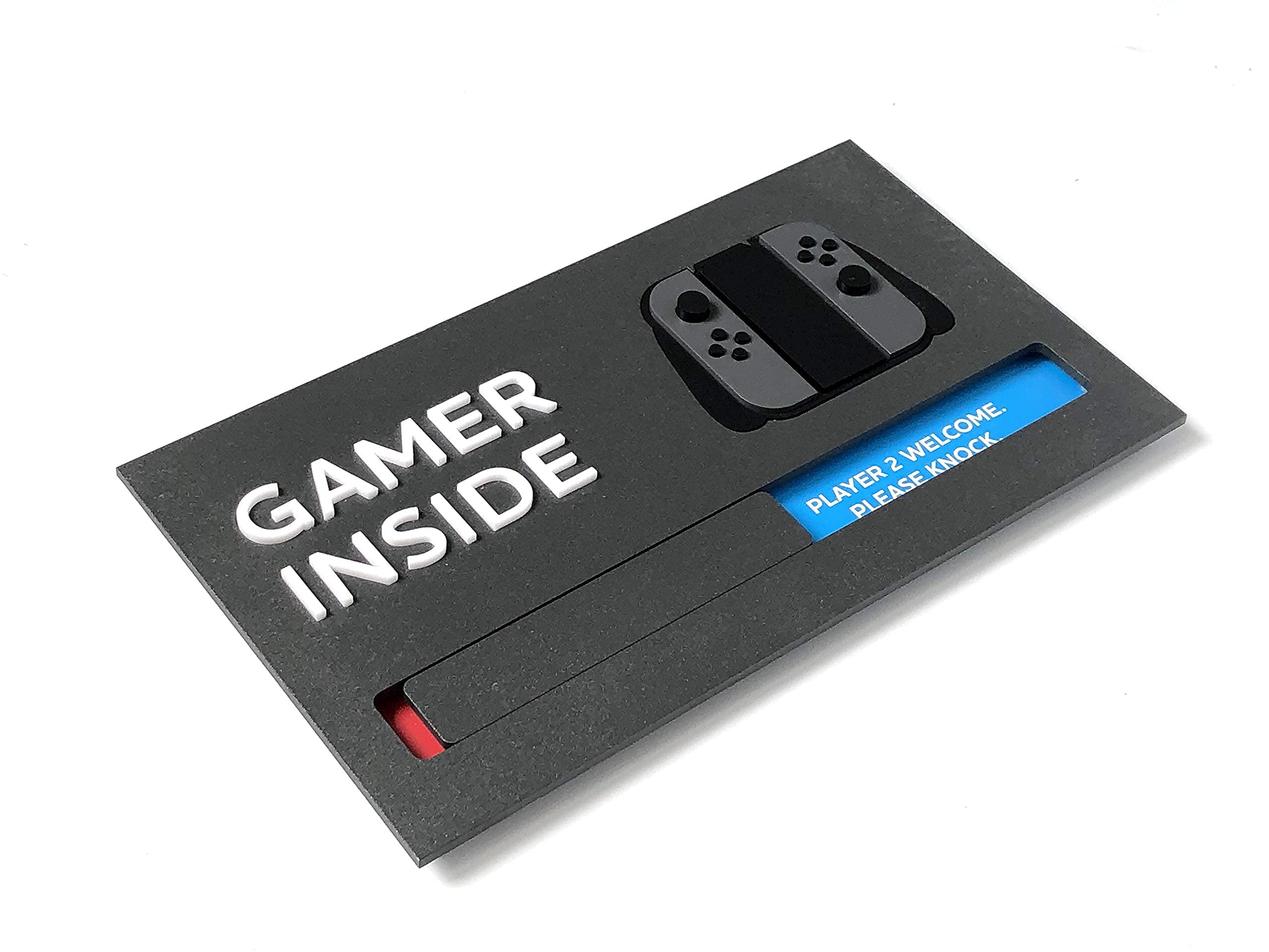 Kubik Letters Segnale per sala giochi – Switch Edition – Cartello per porta da gioco – Decorazione per sala da gioco – Accessori da gioco per stanza – Regali per i giocatori – Segnale di gioco non