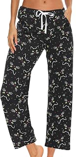 Pajama Pants Women's Comfy Casual Lounge Bottoms Cotton Sleep Pants with Pockets & Drawstring