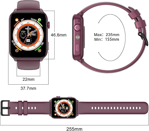 Miniatura 8 de Blackview Smart Watch for Women,1.91" HD Touchscreen Fitness Watch with Flashlight, Bluetooth Notifications/Make Calls, Heart Rate/Sleep Monitor/2