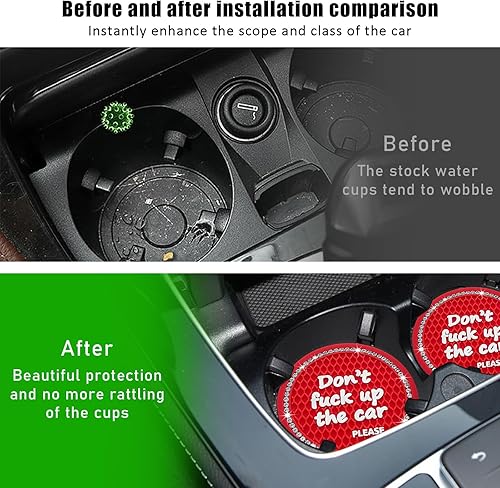 Miniatura 4 de Sylvil 4 posavasos brillantes para automóvil, 2.75 pulgadas, suaves para automóvil, portavasos de silicona antideslizante con diamantes de