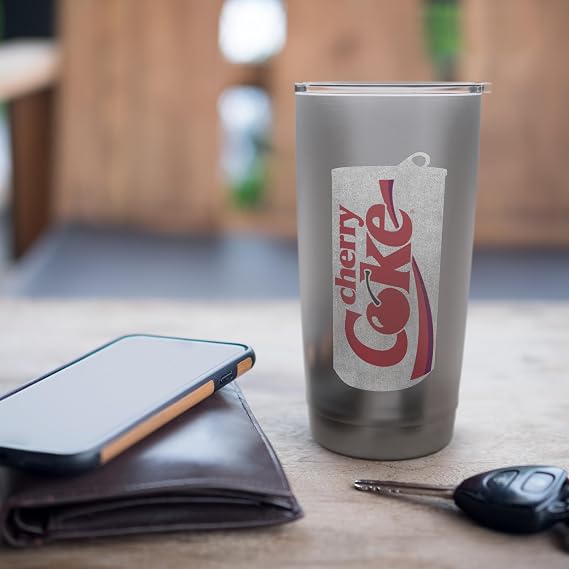 Coca-Cola Cherry Coke Can Silhouette Logo Stainless Steel Insulated Tumbler
