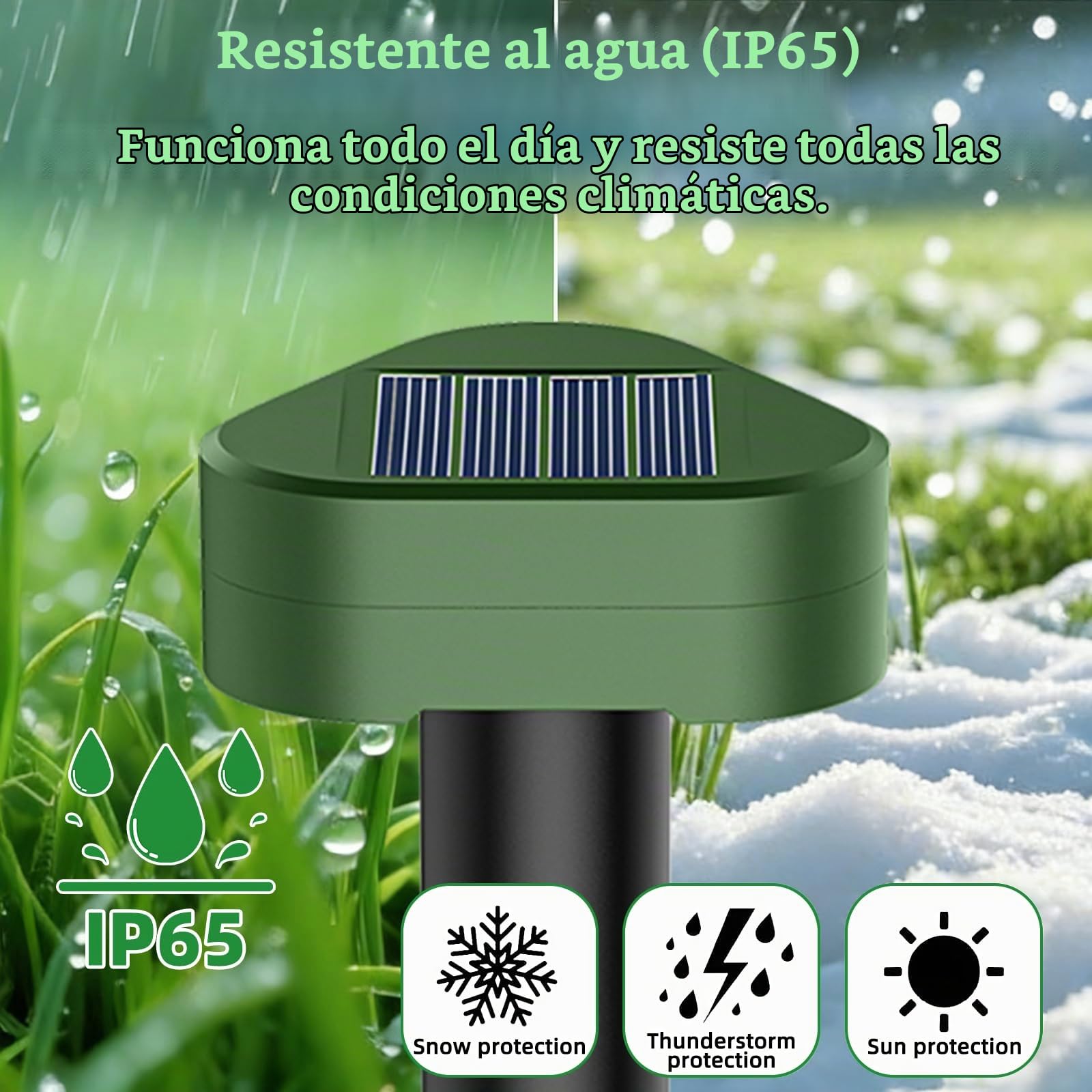 Solar Ultrasónico Ahuyentador de Topos 8 Piezas, Impermeable Repelente para Ratas Ultrasónico Solar Se Utiliza para Repeler Topos, Topillos, Serpientes y Lagartos Protege el Césped y Los Jardines