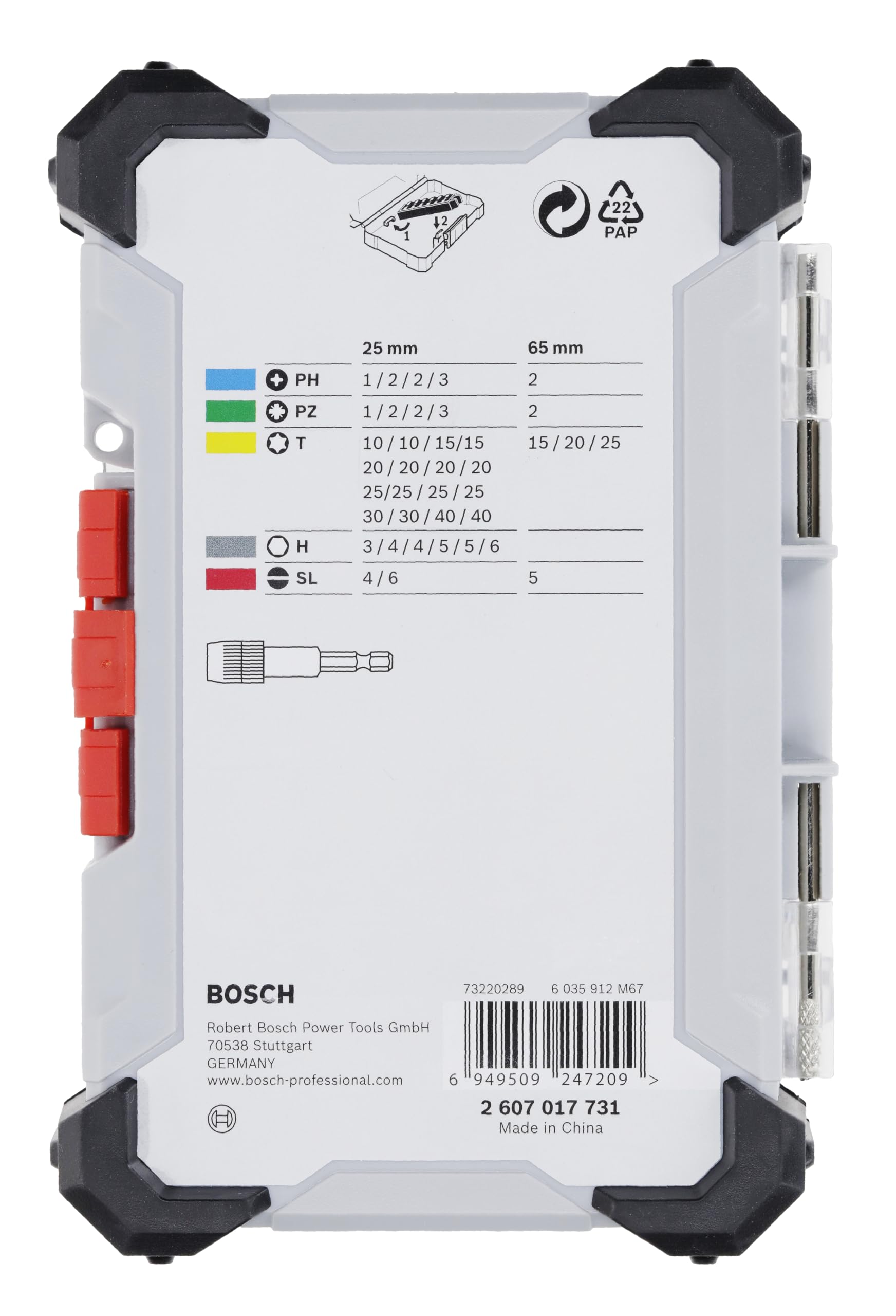 Bosch - Juego de 40 puntas extra duras (197 x 110,5 mm, accesorios profesionales, destornillador, taladro, 40 unidades), Versión actual