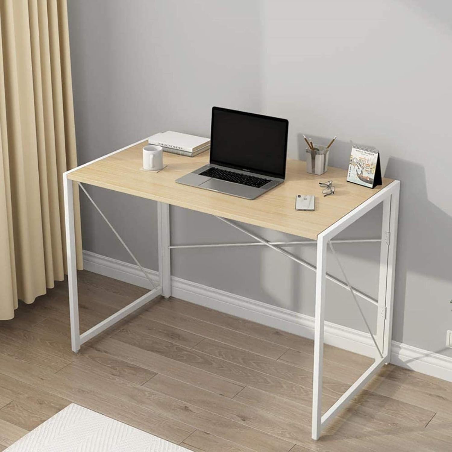 Home Office Computer Desk, Simple Style PC Desk，with Metal