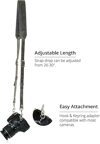 Miniatura 7 de PEGAI Correa de cámara DSLR personalizada 100% de piel, compatible con cámara Canon y Nikon  Arnés de cámara hecho a mano, regalos para fotógrafos,
