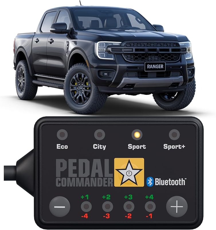 Controlador de resposta do acelerador PEDAL COMMANDER PC18 para Ford Ranger 2012–2026 – 4 modos e 36 configurações