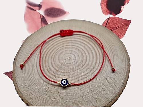 Miniatura 2 de MYSTIC JEWELS by Dalia - Pulsera de hilo rojo - Ojo azul turco giratorio para la buena suerte