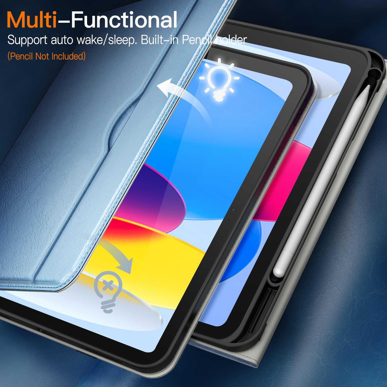 Custodia JETech Per IPad 11a/10a Generazione (2025/2022) Con Portapenne - Navy - Foto 4