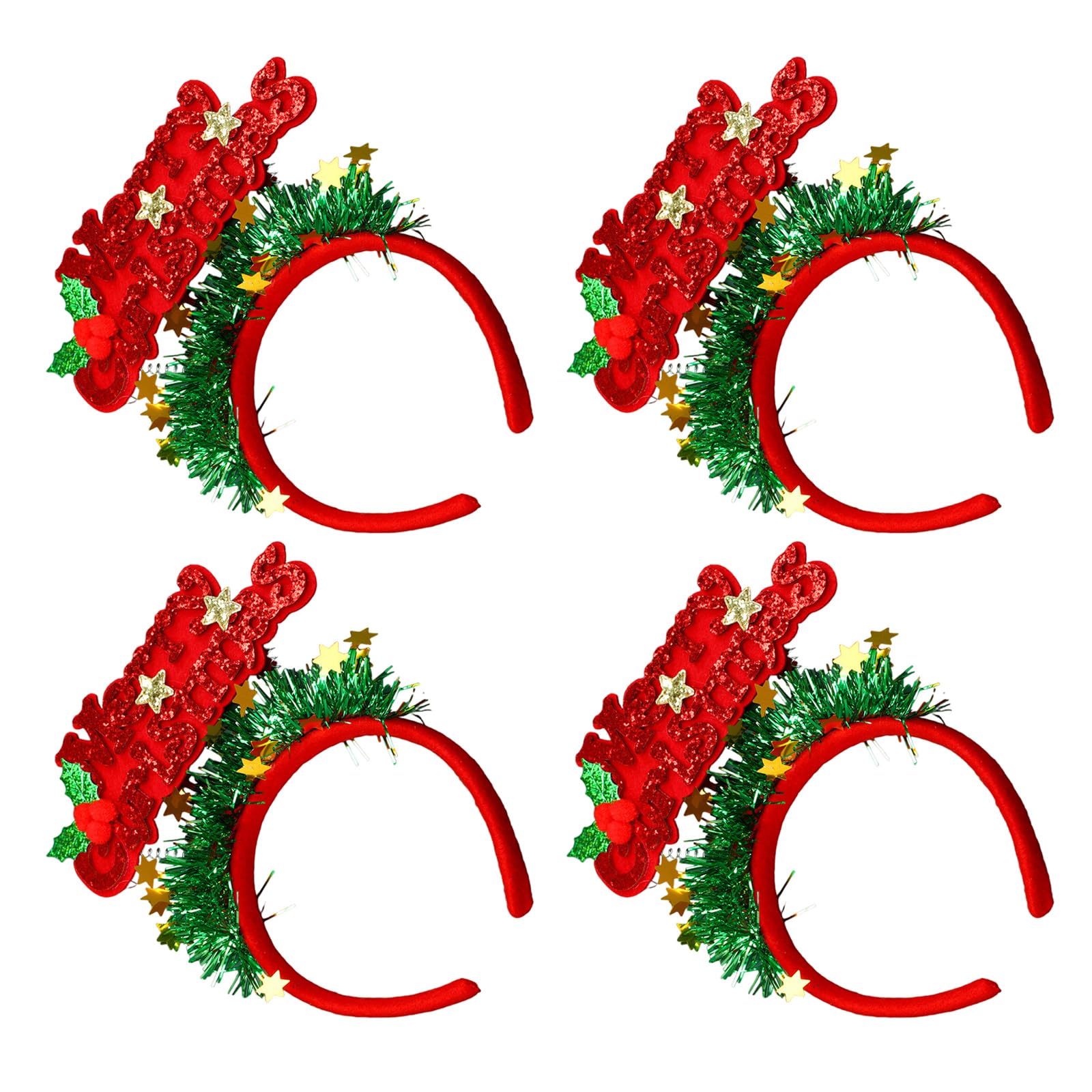 Elnwnnkc Women's A 4Pcs Letters Decorated Christmas Headbands Christmas Letters Headbands Festival Hair Decorations For Nd Girl Party Ccessories