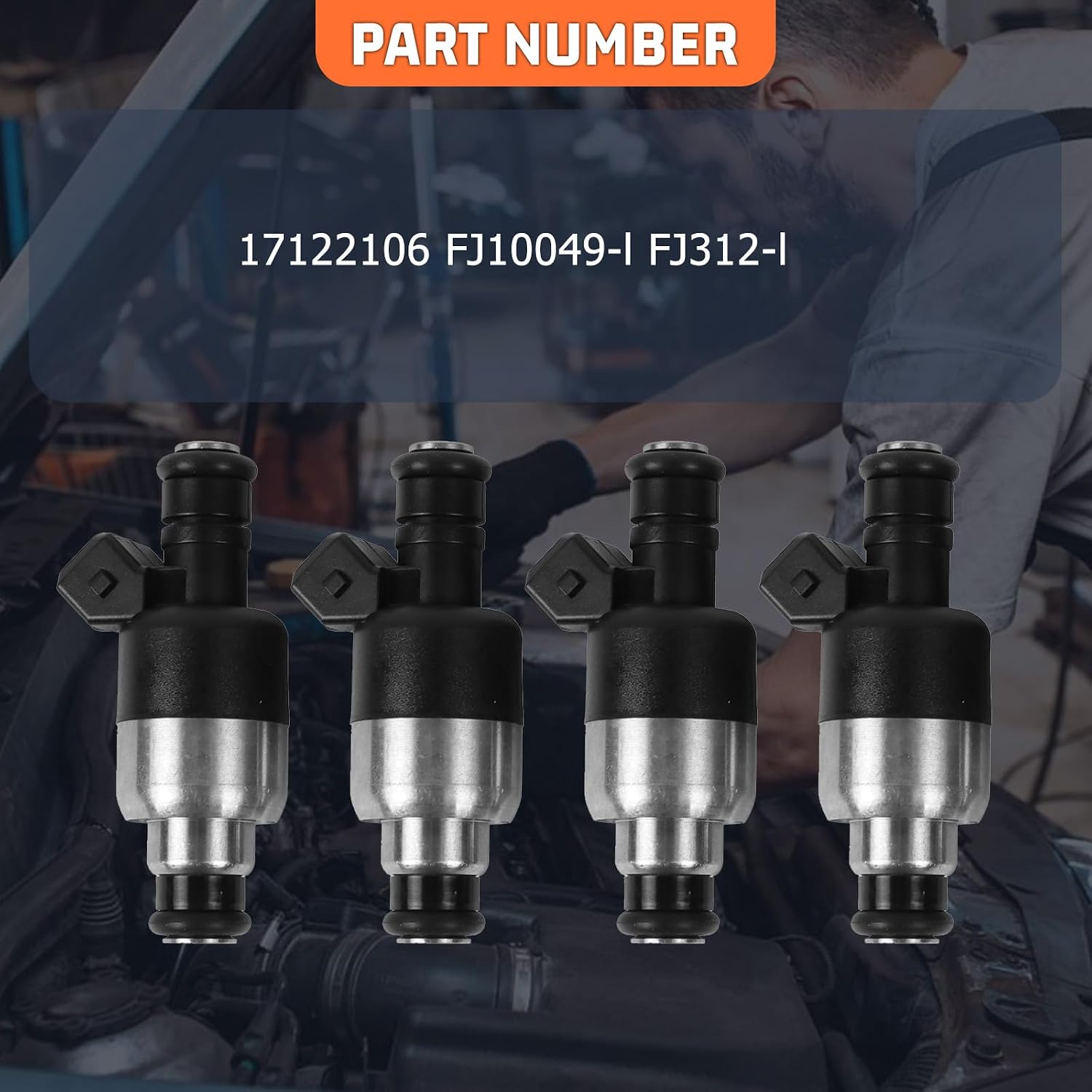 17122106 4Pcs Fuel Injectors Fit for Chevrolet Cavalier Pontiac Sunfire 2.2L 1998-1999 Replace for FJ10049-l FJ312-l