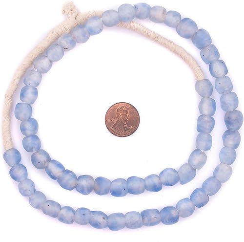 Miniatura 2 de TheBeadChest - Cuentas africanas de vidrio reciclado, hebra, para fabricación de joyas, decoración del hogar, hechas a mano en Ghana (0.315