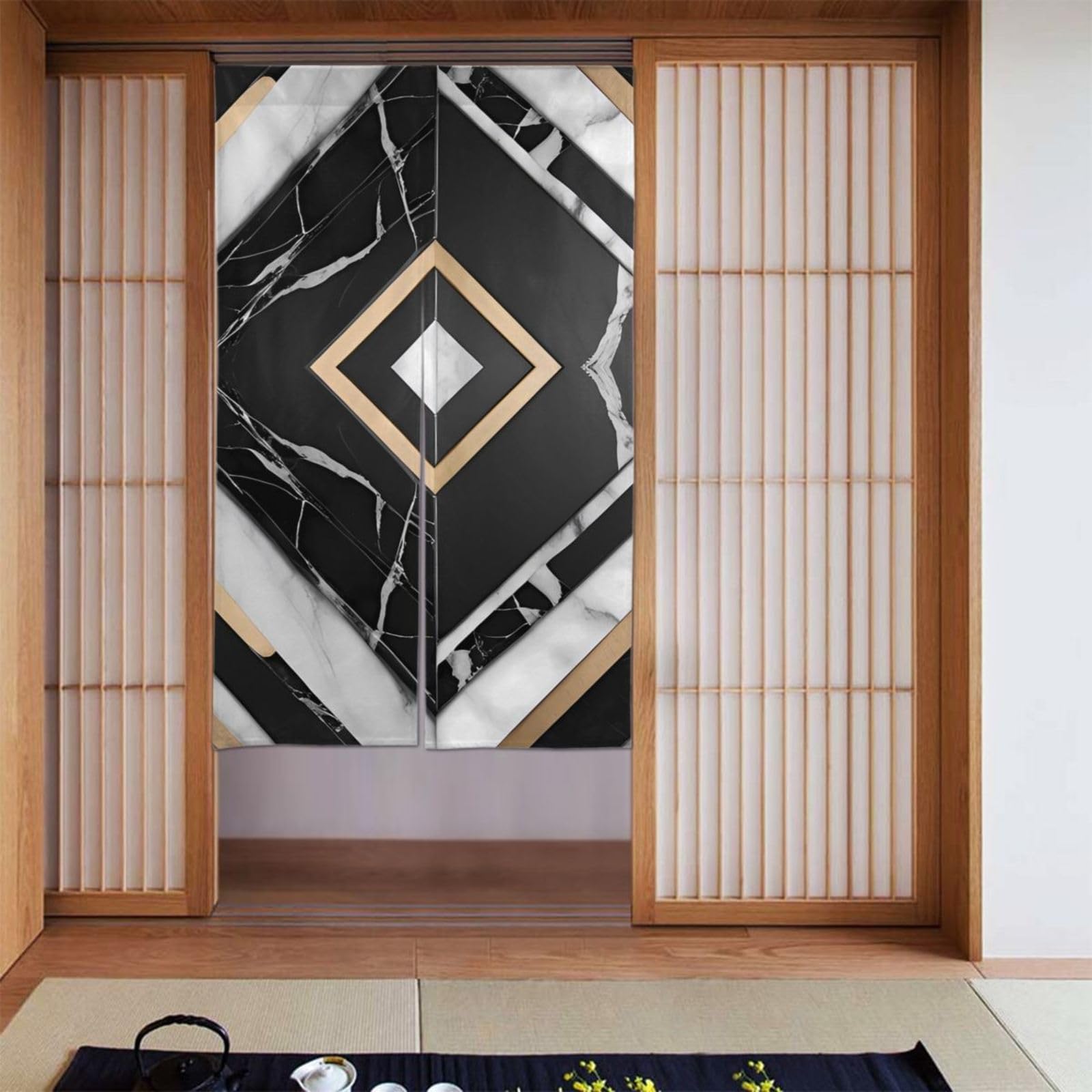 Rideaux occultants motif pierre pour créer une ambiance zen dans votre chambre
