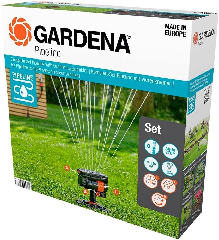 GARDENA Sprinklersystem Komplett-Set Pipeline Viereckregner 08274-34