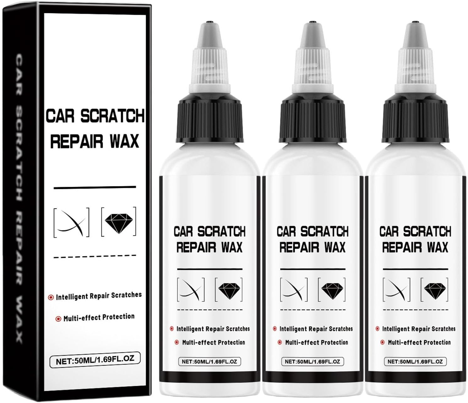 Car Scratch Remover Wax, Car Scratch Repair Wax, Scratches Repairing & Polishing Paint Restorer, Multi-effect Protection (3PCS)