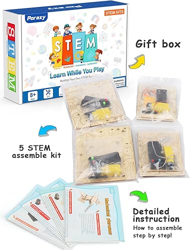 Miniatura 7 de Paquete de 4 juguetes de dinosaurio para niños de 8 a 12 años, kit STEM, juguetes para niños de 8 a 10 años de edad, kit de robot de madera 3D,