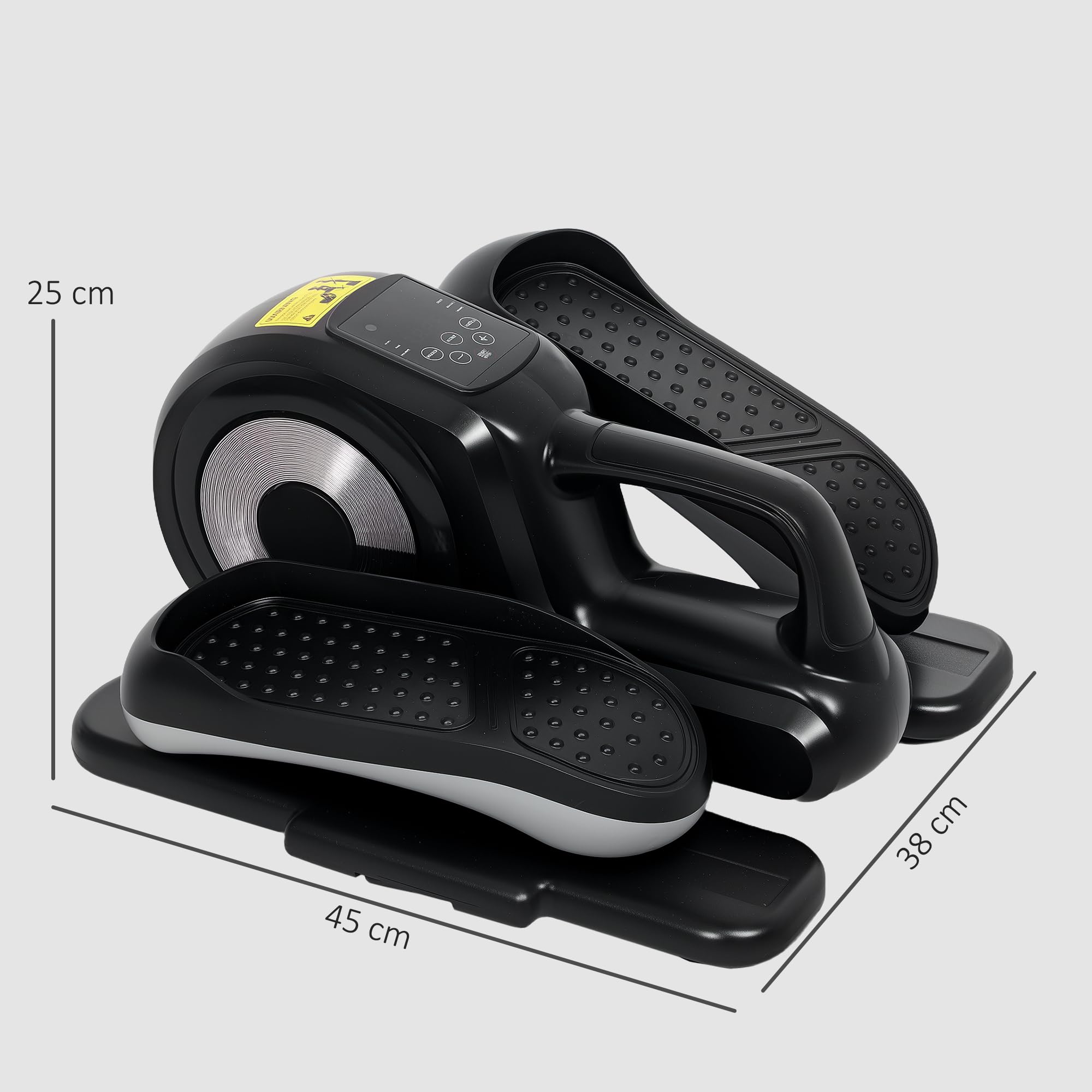 SPORTNOW Elliptique de Bureau, vélo elliptique électrique avec télécommande et écran LCD, 12 Vitesses réglables, pédalier électrique avec Tapis antidérapant, Noir