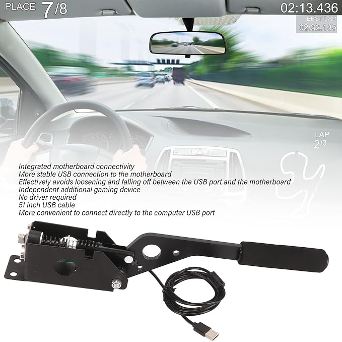 Freno Manual USB 64 Bit para Simulador de Conducción miniatura 5