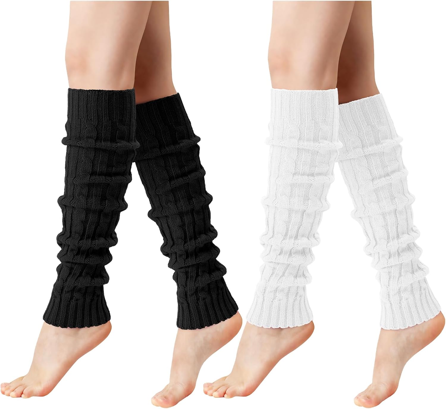 Pleneal Leg Warmers for Women - 1/2/3 Pairs Fashion Cable Knit Warm Leg Warmers 80s Accessories for Party Sports Yoga