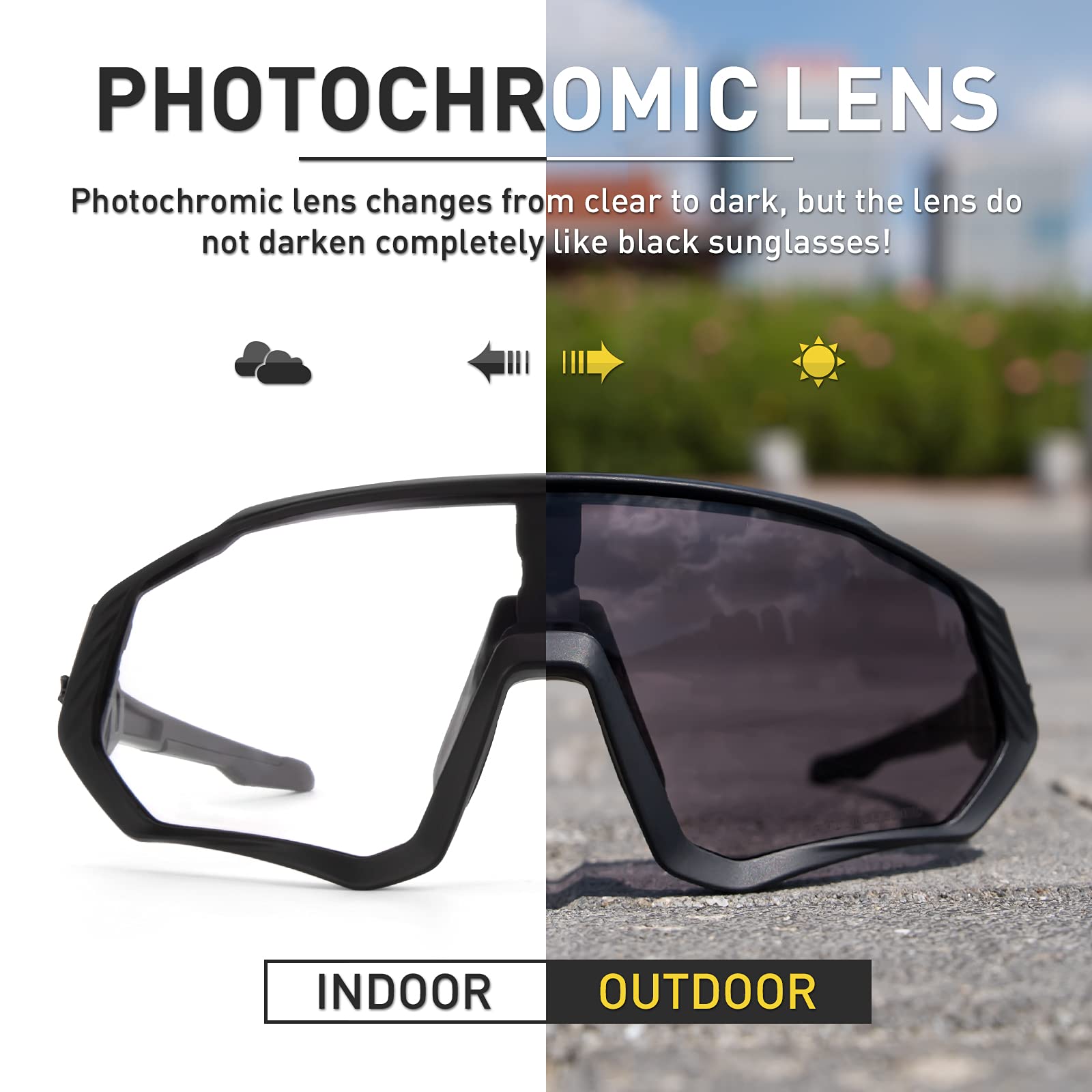 KAPVOE Fotocromatici Occhiali Da Ciclismo Con TR90 Occhiali Da Sole Sportivi Donne Uomini Che Corrono Chiaro Mtb Bicicletta Accessori K9408