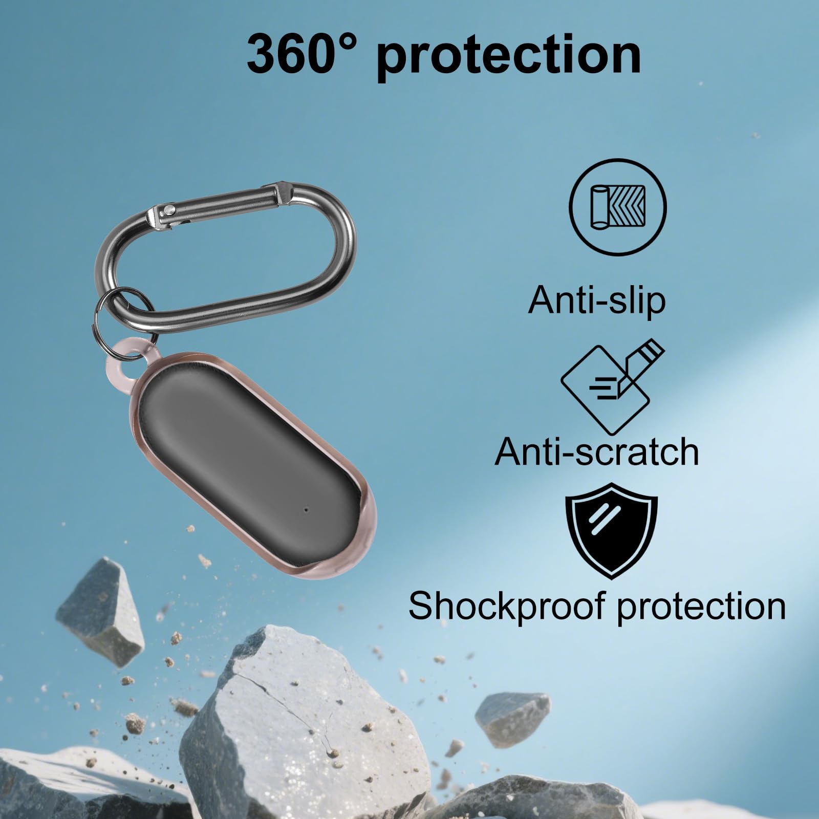 Étui Enregistreur Vocal PLAUD NotePin AI, Housse de Protection Transparente PC avec Porte-Clés, Coque Fine Résistante aux Chocs