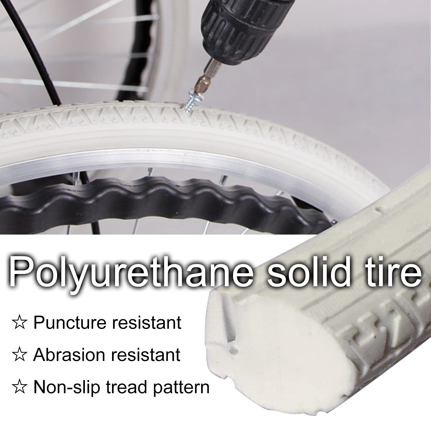 ESOYAWE 2 Piezas 24 Pulgadas Ruedas De Sillas De Ruedas Recambio De Ruedas para Sillas De Ruedas, Antideslizante Prueba De Pinchazos Maciza Rueda Trasera De La Silla De Ruedas, Carga: 100 Kg (Color :