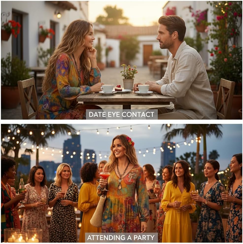 Women's Boho Long Sleeve V-Neck Maxi Dress, Floral Vintage Printed Loose Flowy Long Dress for Daily/Festival Wear - Image 6