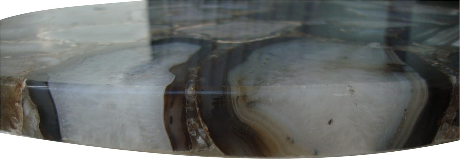 Handmade Decorative Mosaic Natural Semi Precious Agate Stone Inlay Round Side Table Top
