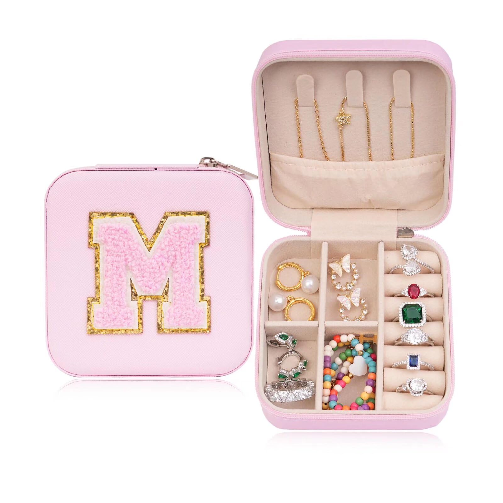 ETHOON Jewelry Travel Case Small Organizer Stocking Box Personalized Gifts Teenage Jewelry Accessories Holiday Wedding Christmas Gift for