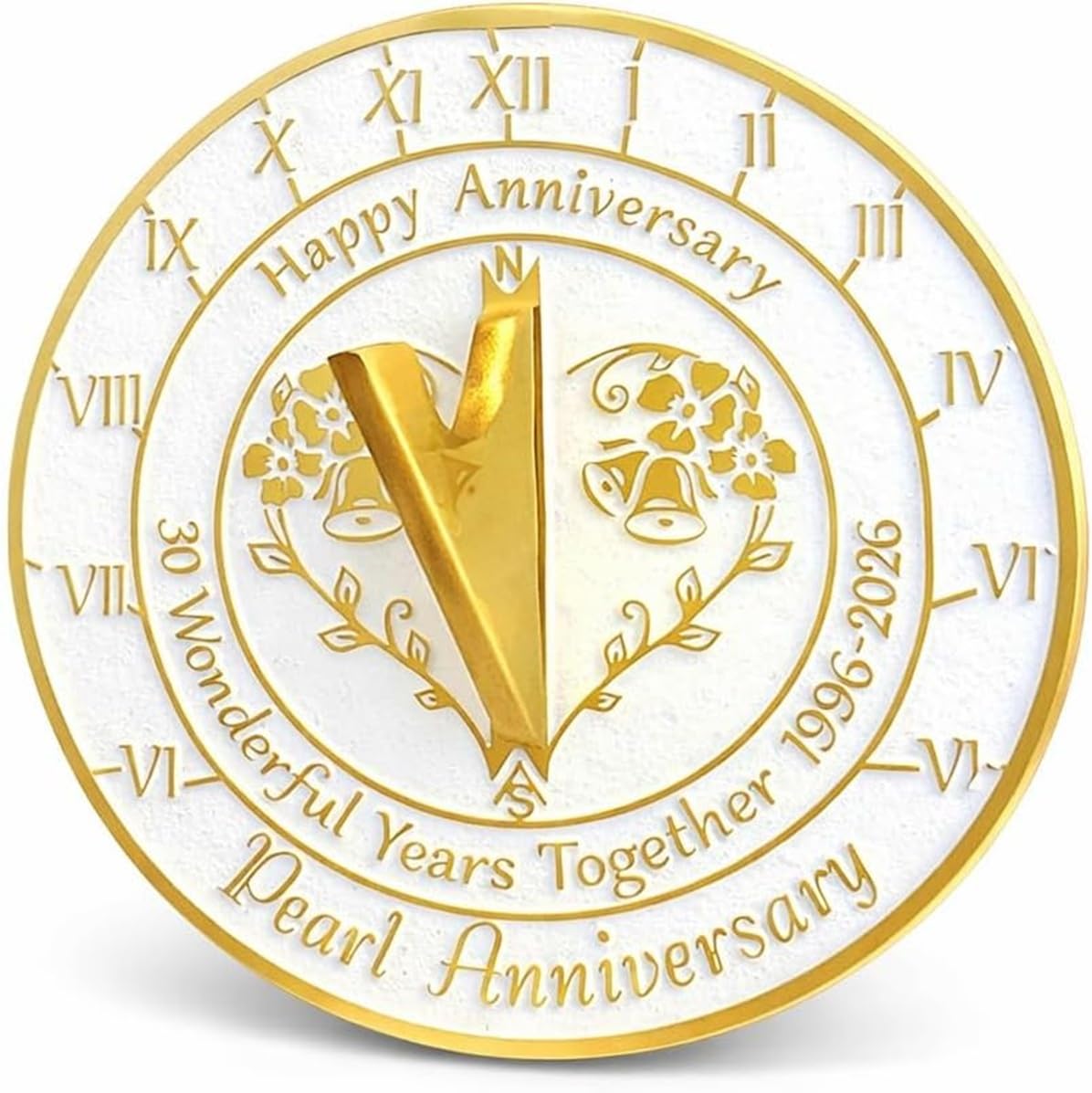 Reloj de sol para aniversario de 30 bodas de perla un regalo de latón para 2026