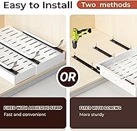 Vista 5 de 1 Pack Pull Out Cabinet Organizer, Slide Out Drawer Expandable Width (12"-19") and Depth (17"-23") With 3 Slides, Fixed with Adhesive Film and Nail